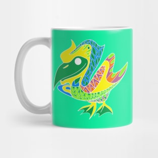 seagull pelican ecopop in swamp floral pattern Mug